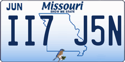 MO license plate II7J5N