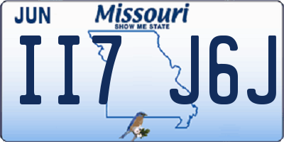 MO license plate II7J6J
