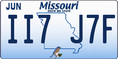 MO license plate II7J7F