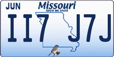 MO license plate II7J7J