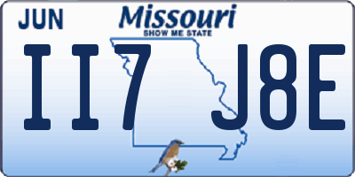 MO license plate II7J8E