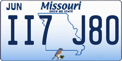 MO license plate II7J8O