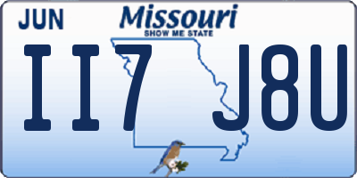MO license plate II7J8U