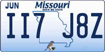 MO license plate II7J8Z