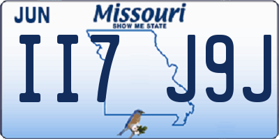 MO license plate II7J9J