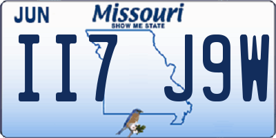 MO license plate II7J9W
