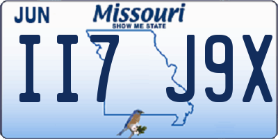 MO license plate II7J9X