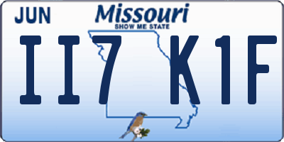 MO license plate II7K1F