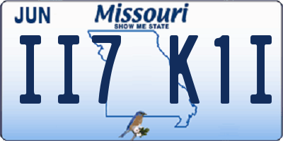 MO license plate II7K1I