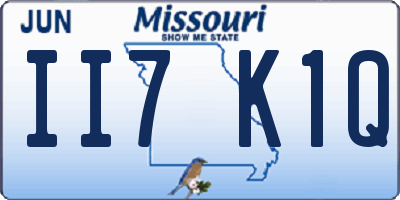 MO license plate II7K1Q