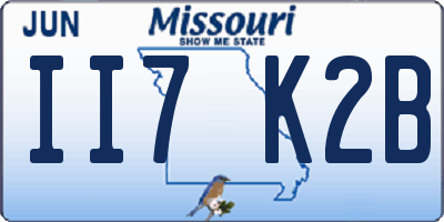 MO license plate II7K2B