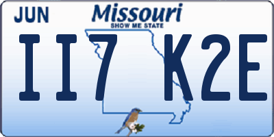 MO license plate II7K2E