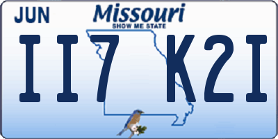 MO license plate II7K2I