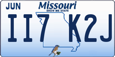 MO license plate II7K2J