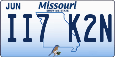 MO license plate II7K2N