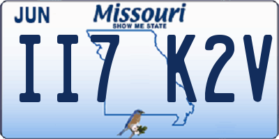 MO license plate II7K2V
