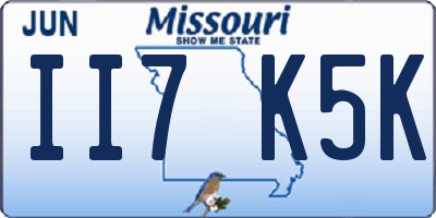 MO license plate II7K5K