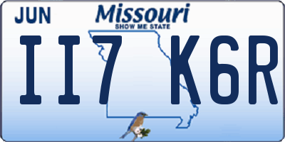 MO license plate II7K6R