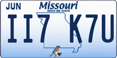 MO license plate II7K7U