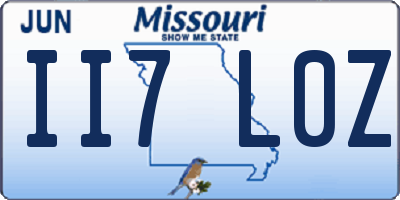 MO license plate II7L0Z