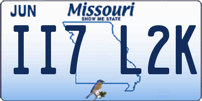 MO license plate II7L2K