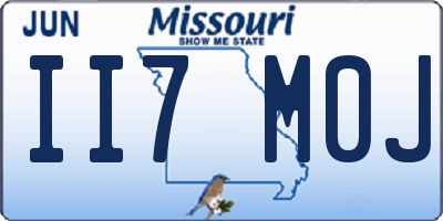 MO license plate II7M0J
