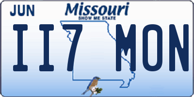 MO license plate II7M0N