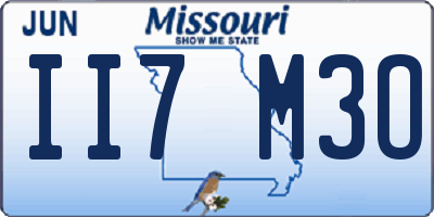 MO license plate II7M3O