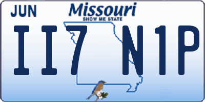MO license plate II7N1P