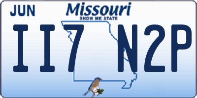 MO license plate II7N2P
