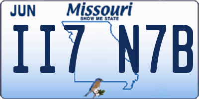 MO license plate II7N7B