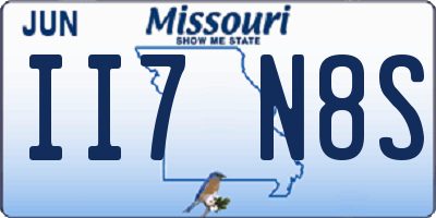 MO license plate II7N8S
