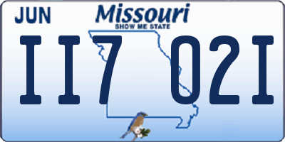 MO license plate II7O2I