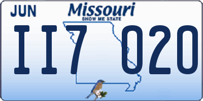MO license plate II7O2O