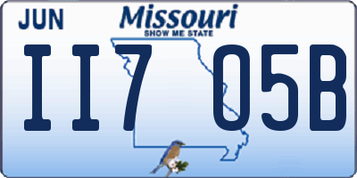 MO license plate II7O5B