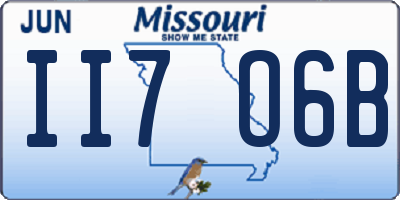 MO license plate II7O6B