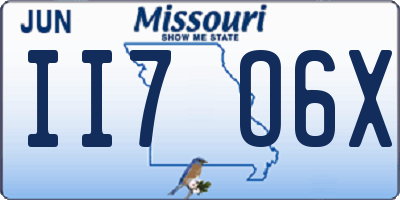 MO license plate II7O6X
