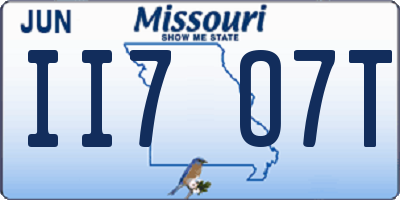 MO license plate II7O7T