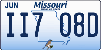 MO license plate II7O8D