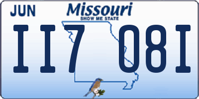 MO license plate II7O8I