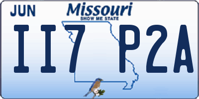 MO license plate II7P2A