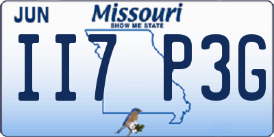 MO license plate II7P3G
