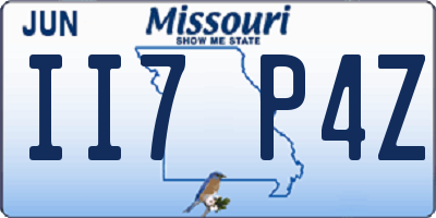 MO license plate II7P4Z