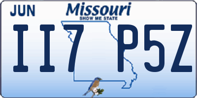 MO license plate II7P5Z