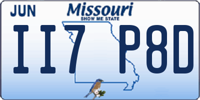 MO license plate II7P8D