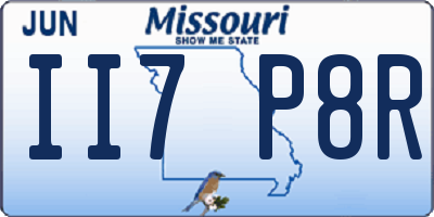 MO license plate II7P8R