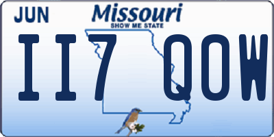 MO license plate II7Q0W