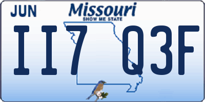MO license plate II7Q3F
