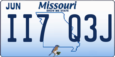 MO license plate II7Q3J