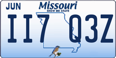 MO license plate II7Q3Z